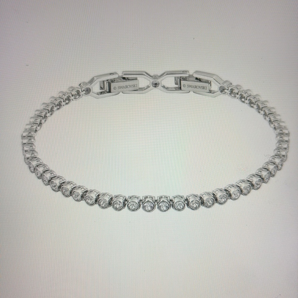 NWT Authentic Stamped Swarovski Imber Emily White Crystals Tennis Bracelet - Picture 7 of 14